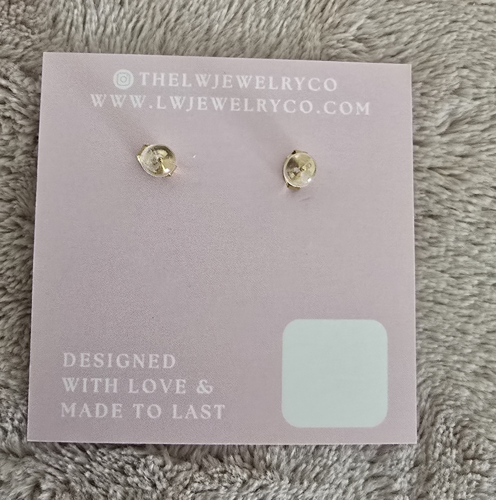 Gold and White Pearl Drop Earrings - Picture 2 of 3
